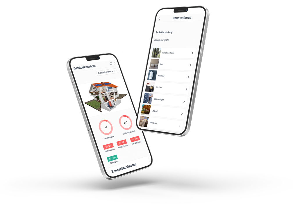 Smart Phone mit Gebäudeanalyse
